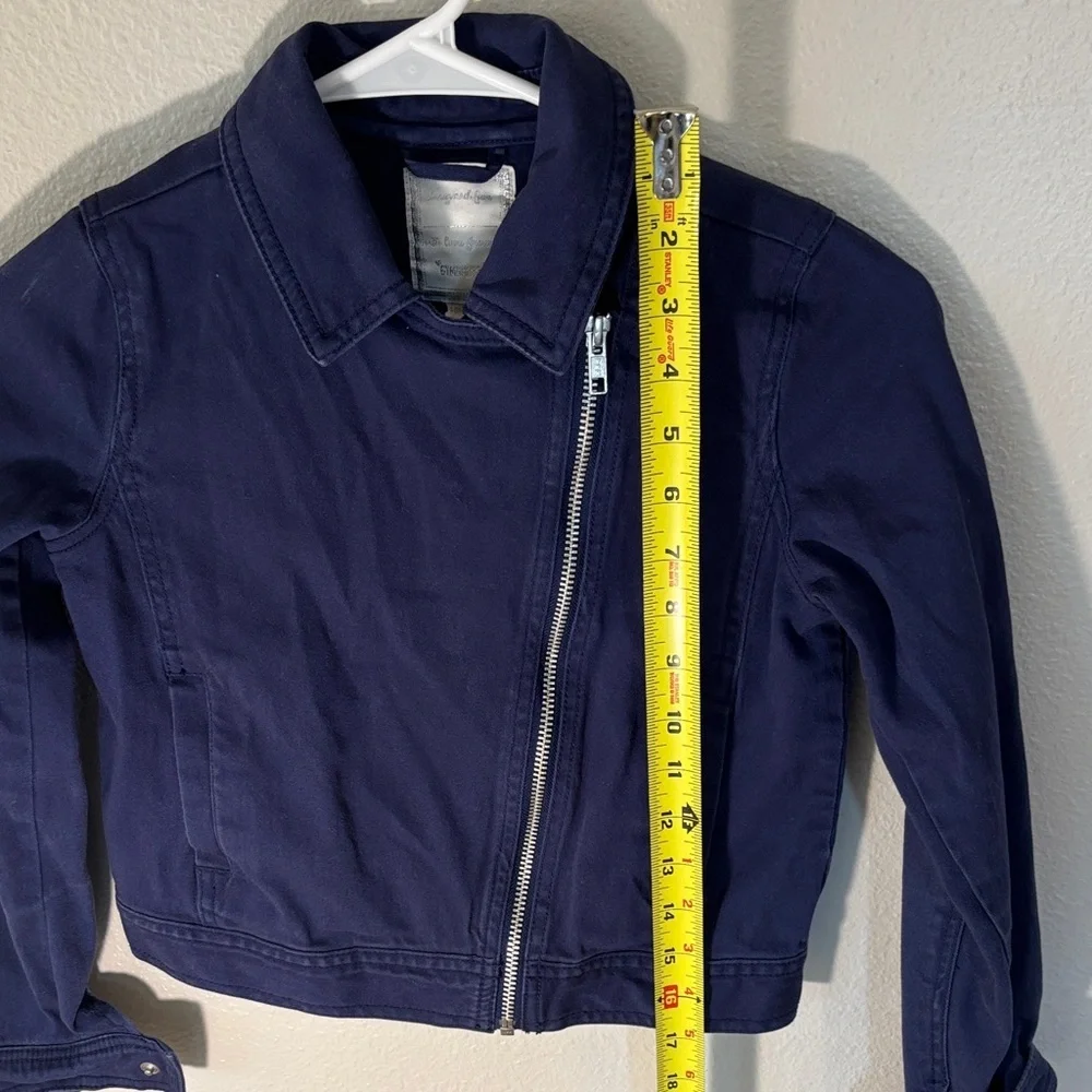 Gymboree Navy Jean Jacket with Asymmetrical Zipper -248sku